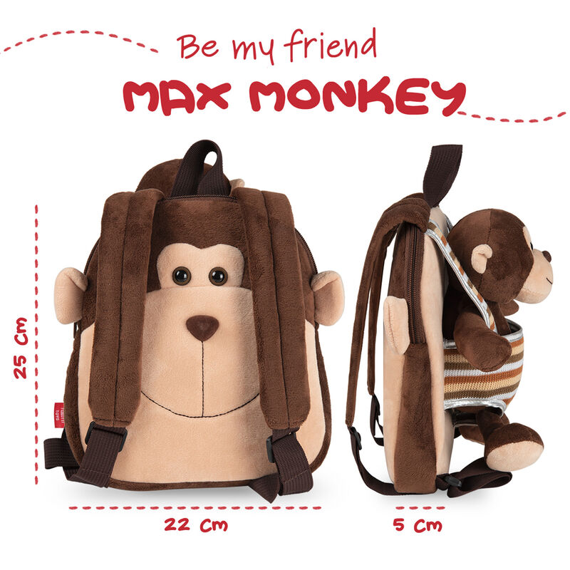 Mochila reversible + peluche Mono Max 25cm PERLETTI