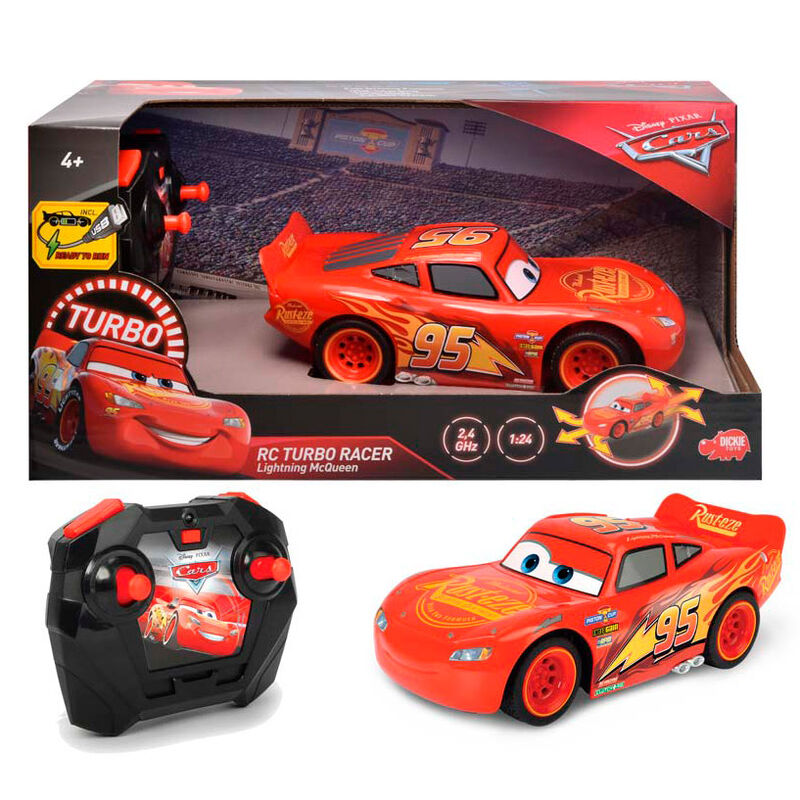 Coche radio control Rayo McQueen Cars Disney Pixar 1:24 JADA TOYS