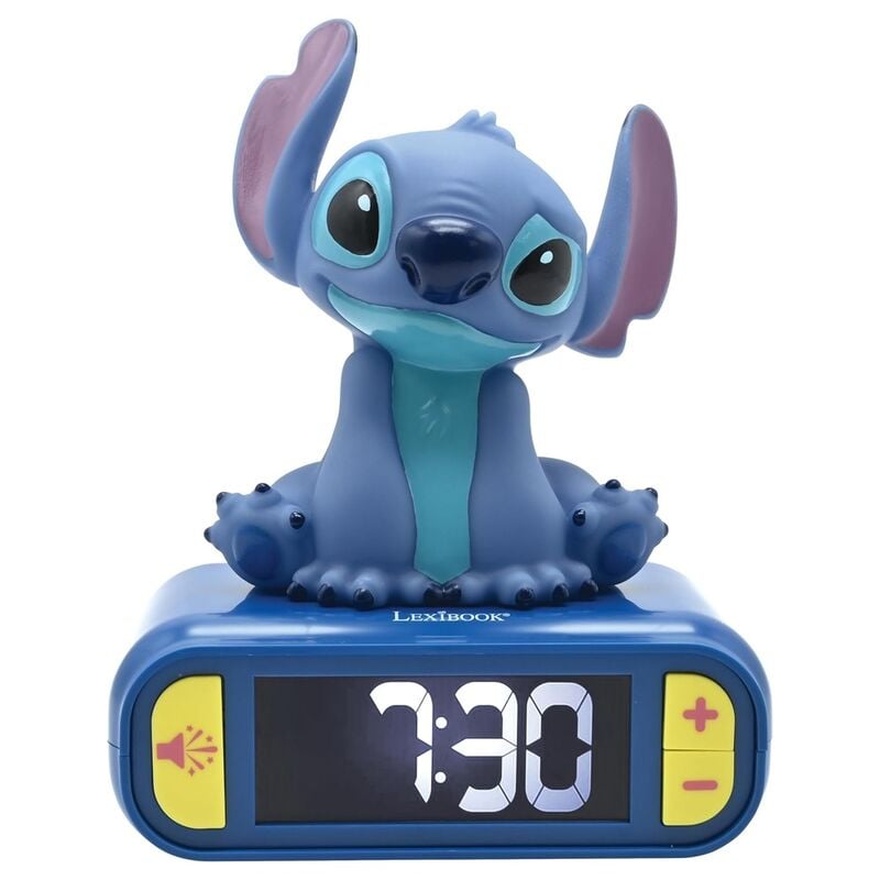 Despertador 3D digital Stitch Disney luz y sonido LEXIBOOK