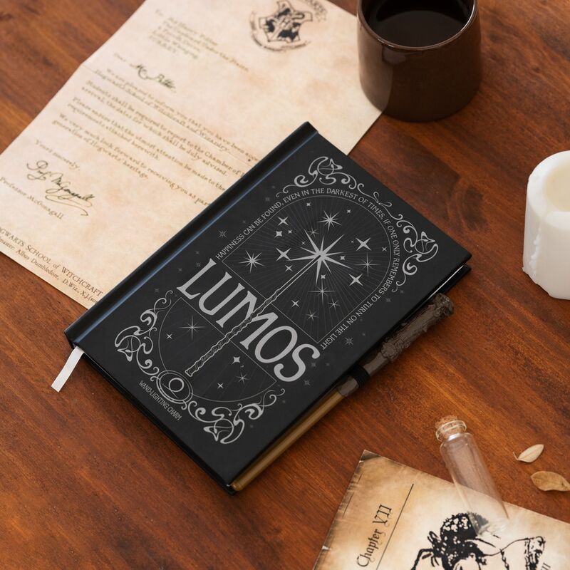 Cuaderno A5 premium led + boligrafo Lumos Harry Potter ERIK