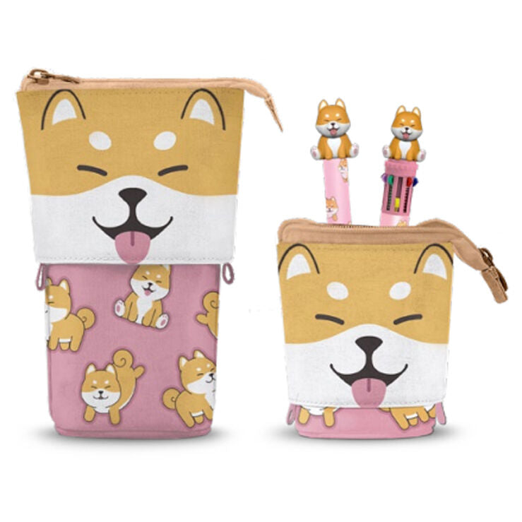Portatodo Shiba + Boligrafo 10 colores + boligrafo borrable Oh My Pop! KARACTERMANIA