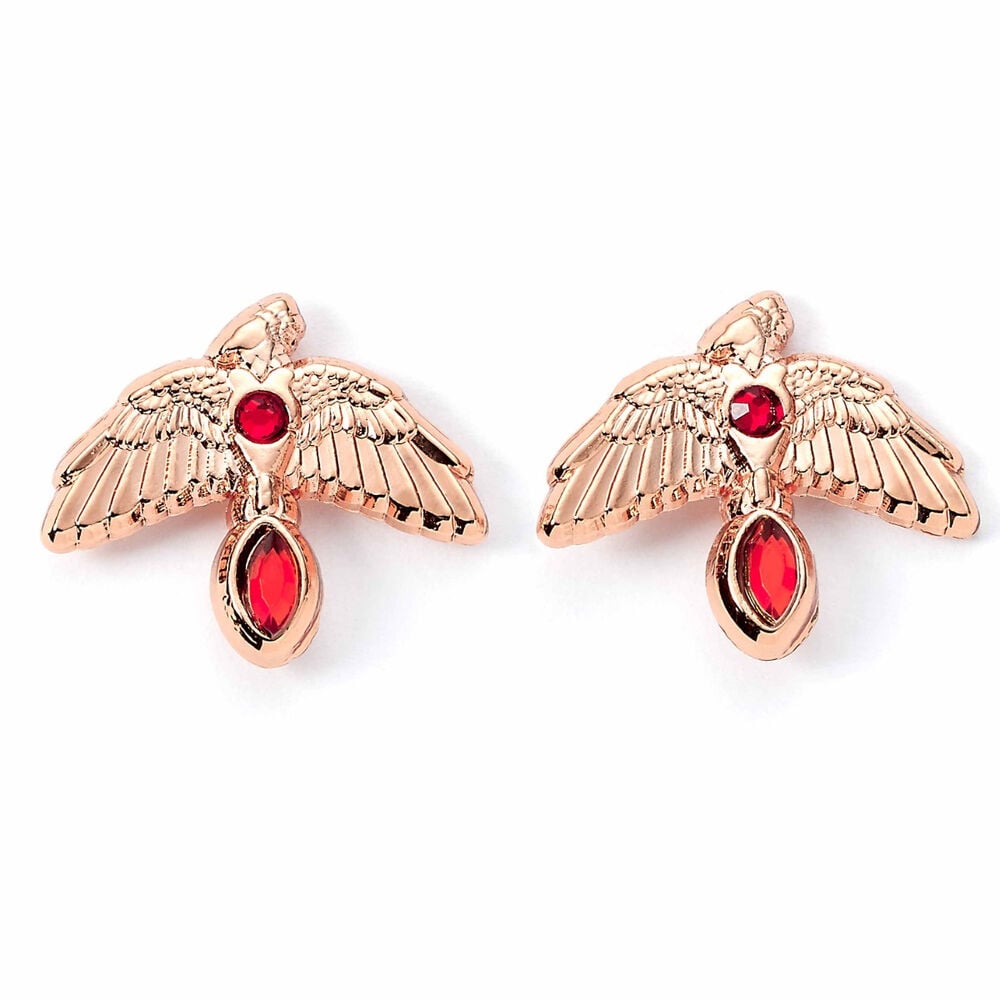 Pendientes Fawkes Rose Gold Harry Potter THE CARAT SHOP