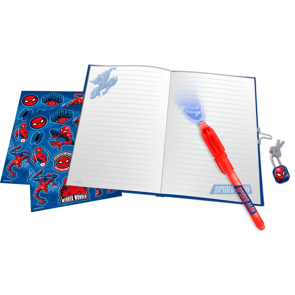 Diario + Boligrafo magico Spiderman Marvel KIDS LICENSING