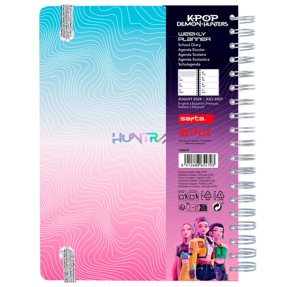 Agenda Escolar KPop Demon Hunters 2026/2027 ERIK