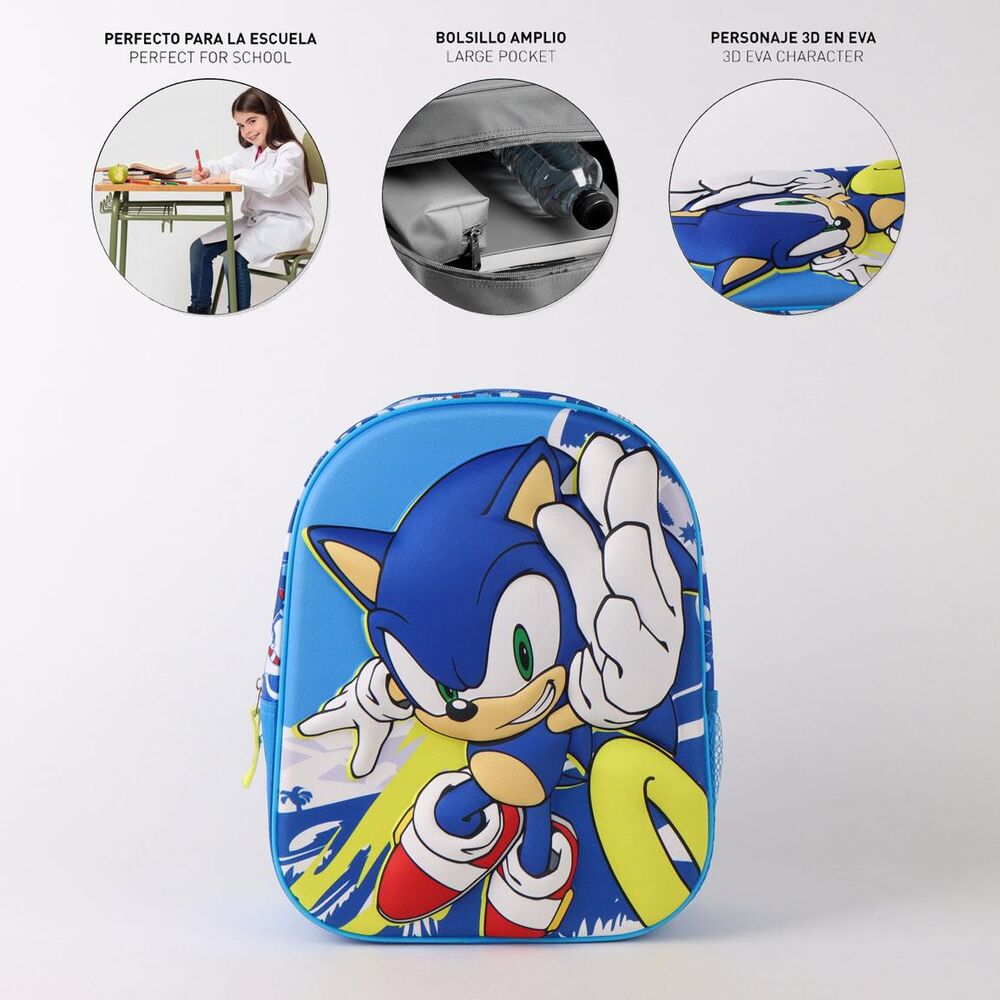 Mochila 3D Sonic the Hedgehog 30cm CERDÁ