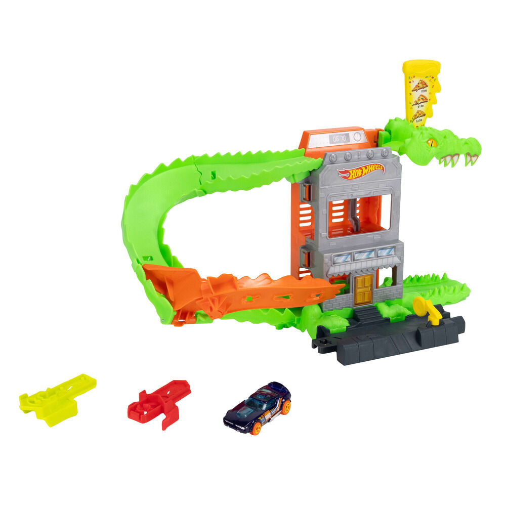Pista coches Ataque de Cocodrilo Hot Wheels City MATTEL