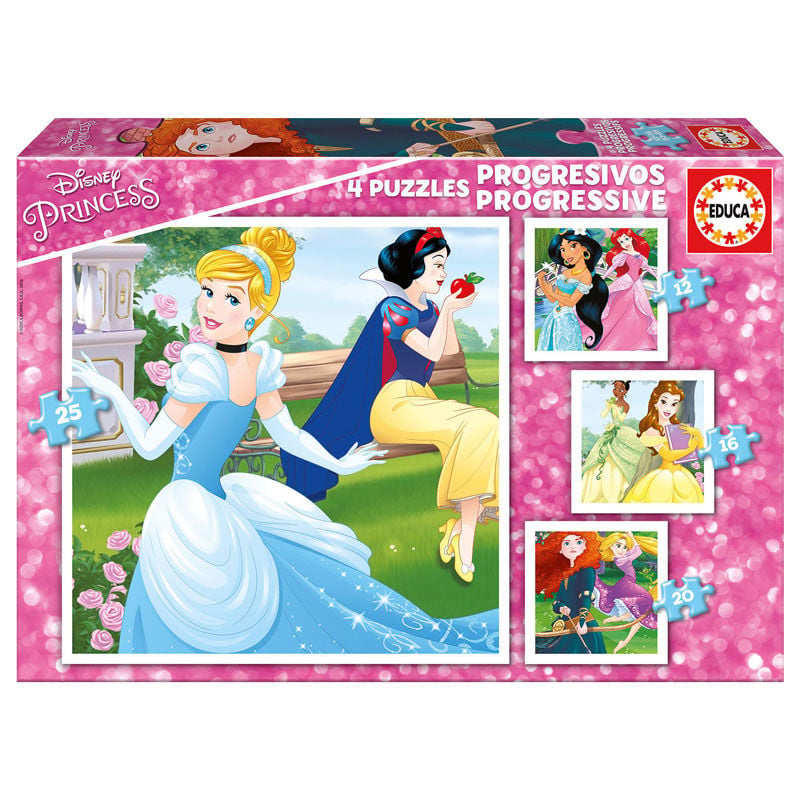 Puzzle Progresivo Princesas Disney 12-16-20-25pzs EDUCA BORRAS