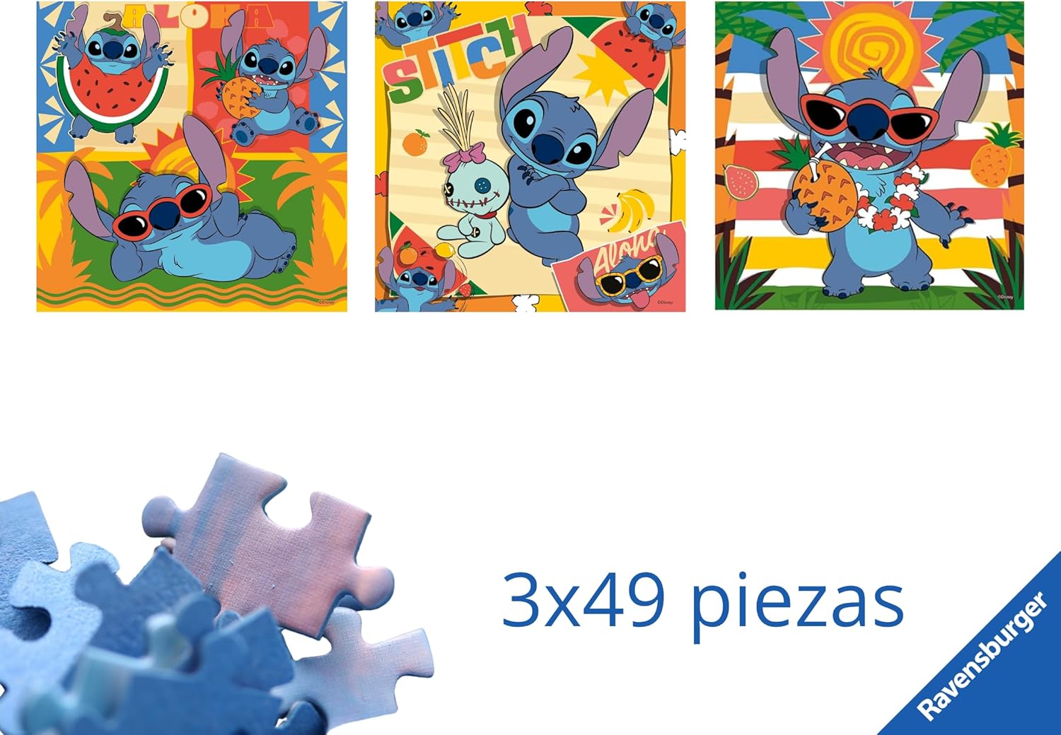 Disney Stitch 3 Puzzles de 49 Piezas Frikartes