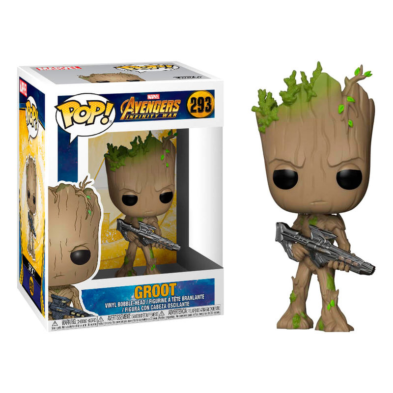 Figura POP Marvel Avengers Infinity War Teen Groot with Gun FUNKO