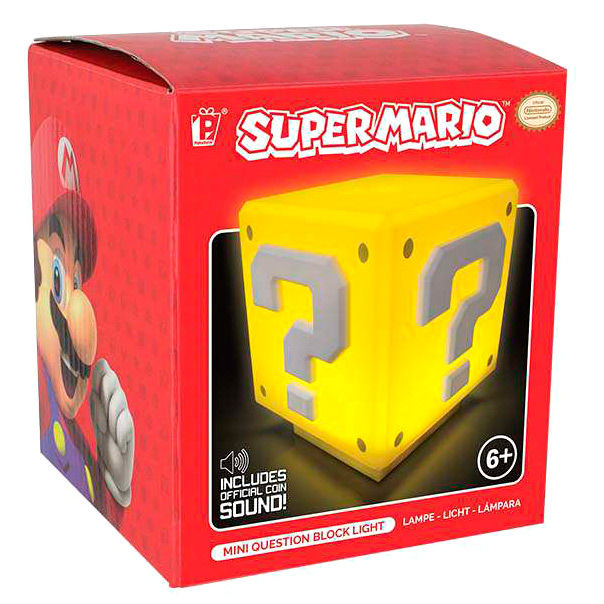 Lampara sonido Mini Question Block Super Mario Bros Nintendo PALADONE