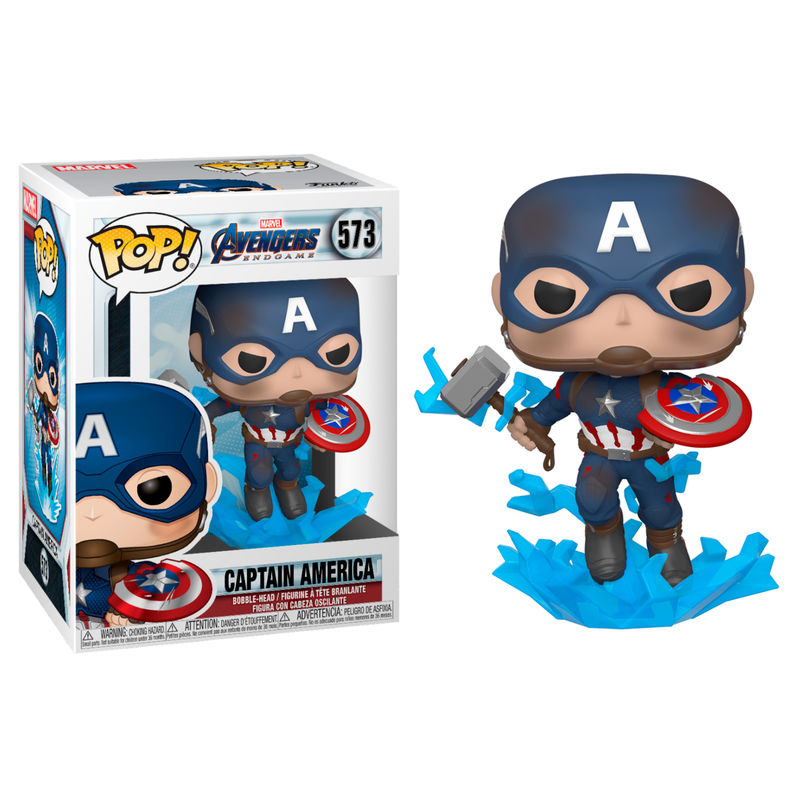 Figura POP Marvel Avengers Endgame Captain America with Broken Shield & Mjolnir FUNKO