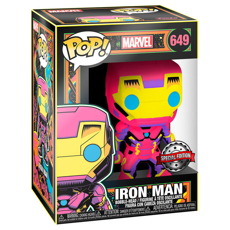 Figura POP Marvel Iron Man Black Light Exclusive FUNKO