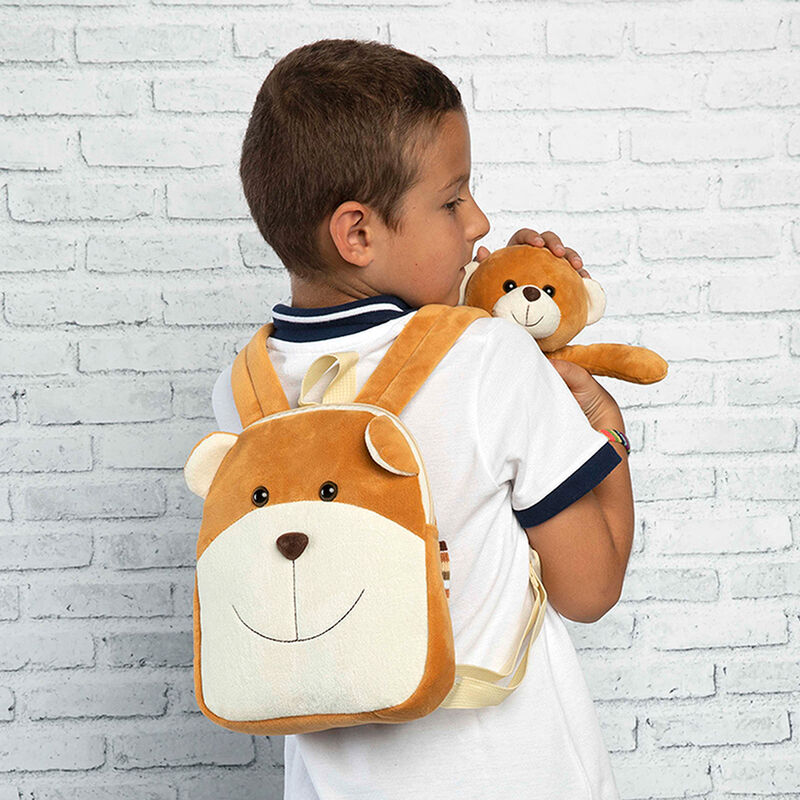 Mochila reversible + peluche Oso Benji 25cm PERLETTI