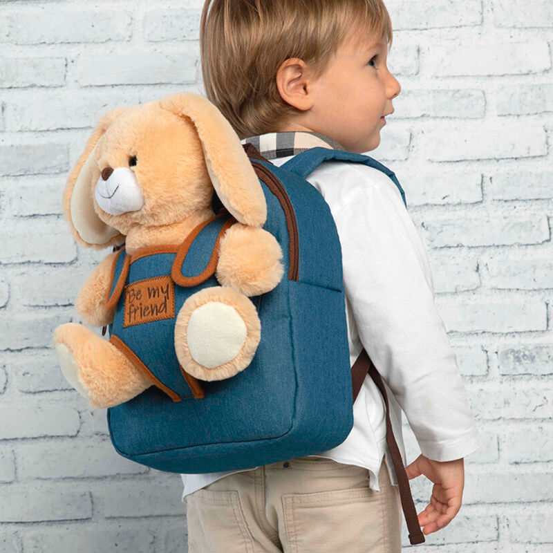 Mochila + peluche Conejo Bob 26cm PERLETTI