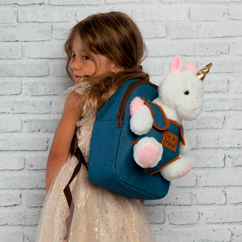 Mochila + peluche Unicornio Tiara 26cm PERLETTI