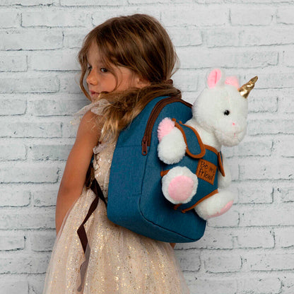Mochila + peluche Unicornio Tiara 26cm PERLETTI