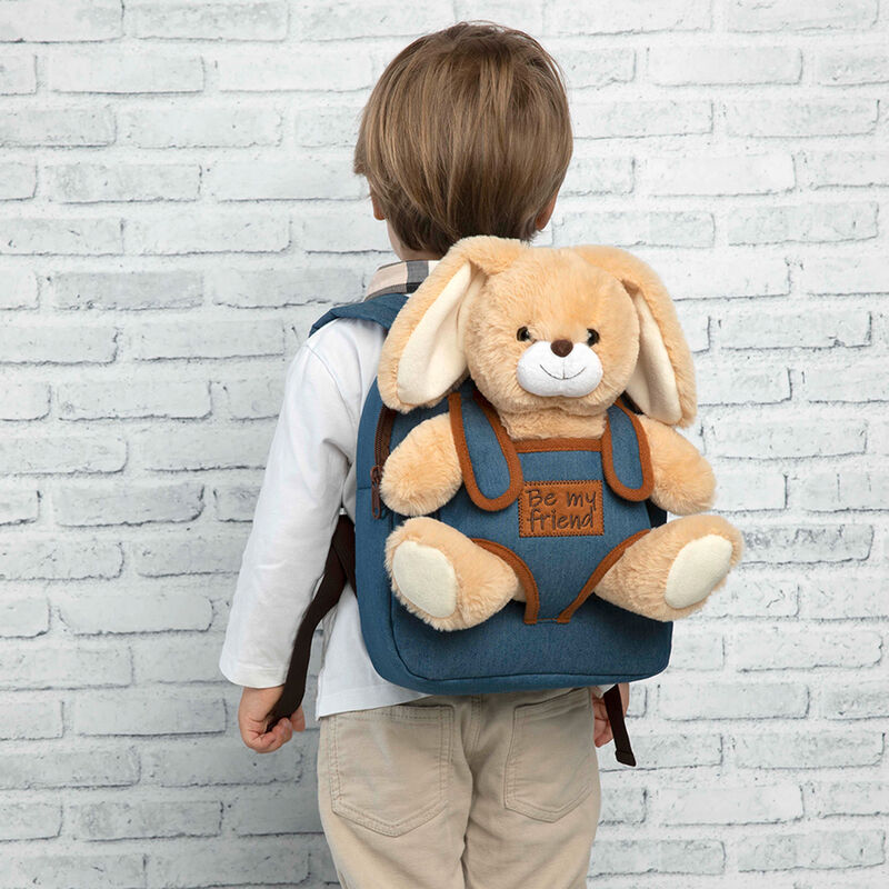 Mochila + peluche Conejo Bob 26cm PERLETTI