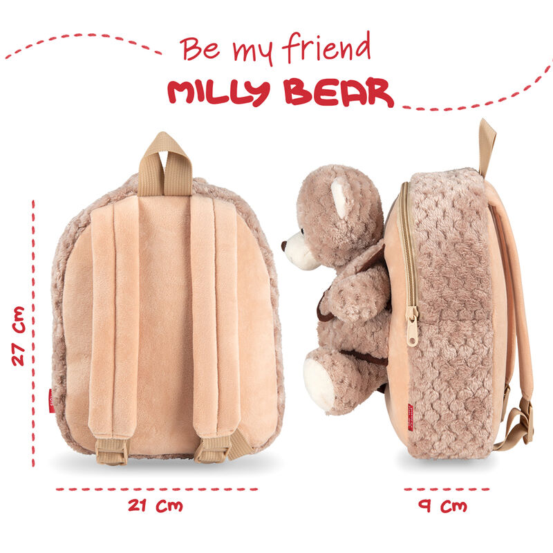 Mochila + peluche Oso Milly 26cm PERLETTI