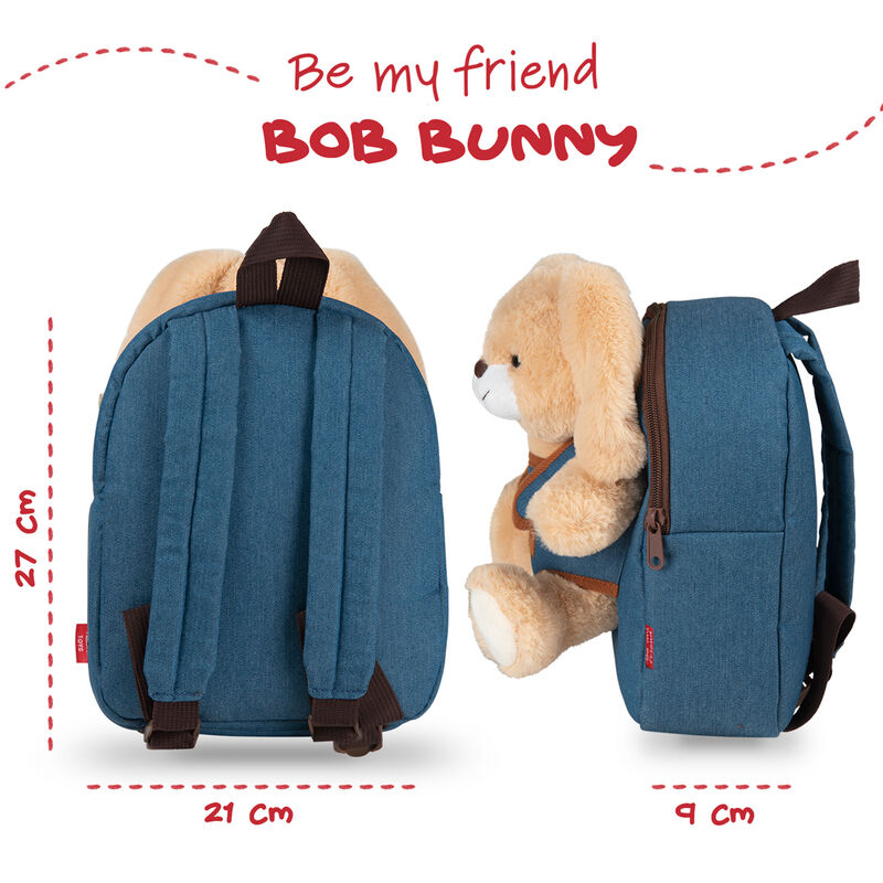 Mochila + peluche Conejo Bob 26cm PERLETTI