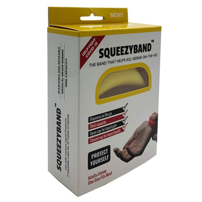 Pulsera Dispensadora de Gel Ajustable Amarillo adulto SQUEEZYBAND