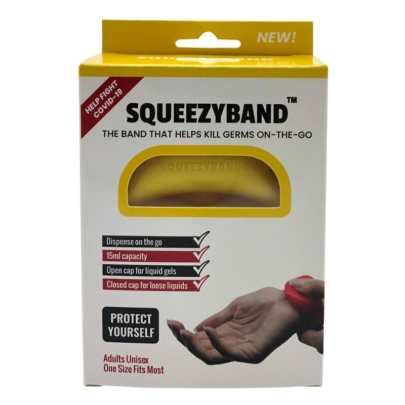 Pulsera Dispensadora de Gel Ajustable Amarillo adulto SQUEEZYBAND