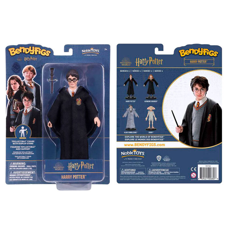 Figura Maleable Bendyfigs Harry con varita Harry Potter 19cm NOBLE COLLECTION