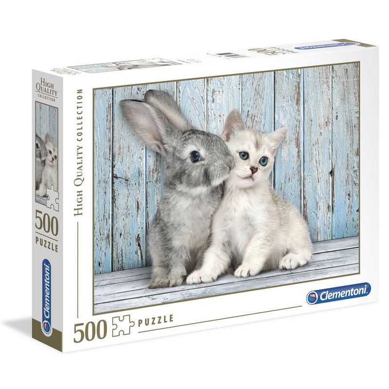 Puzzle Gato y Conejo 500pzs CLEMENTONI