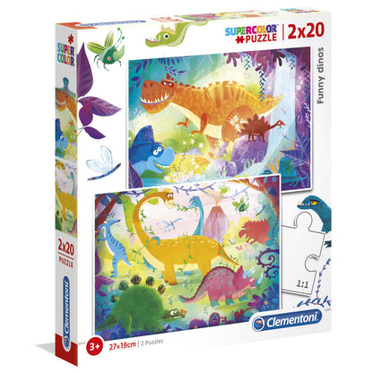 Puzzle Dinosaurios 2x20pzs CLEMENTONI