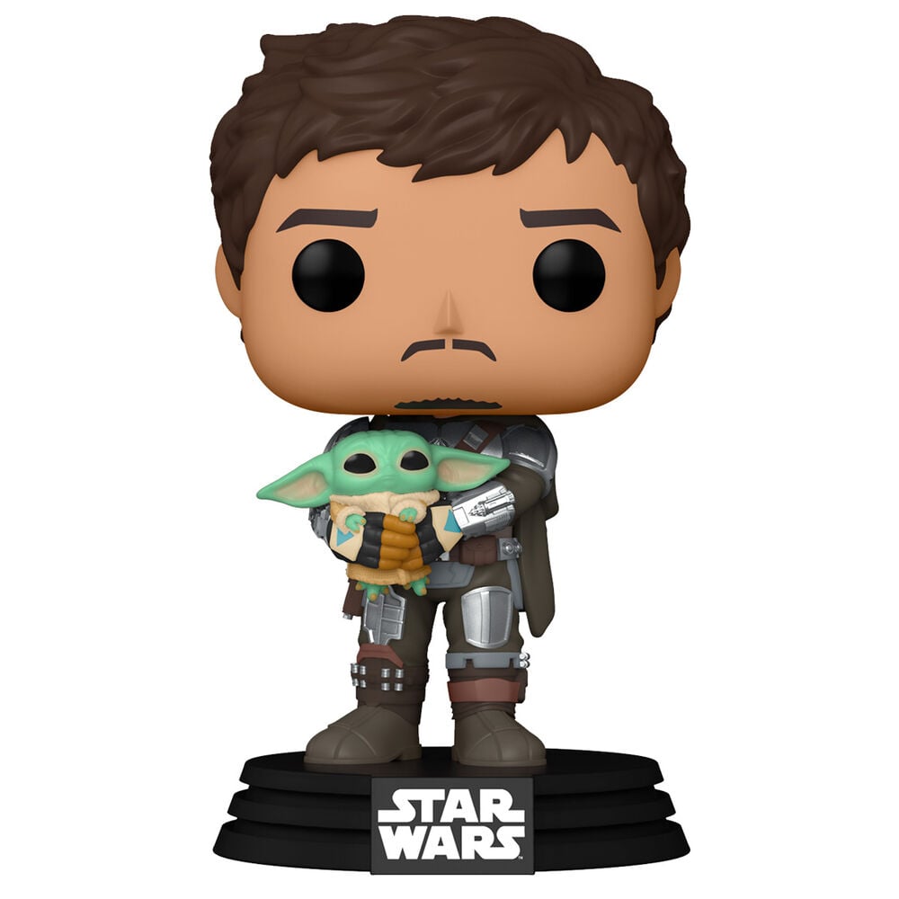 Figura POP Star Wars Mandalorian Mando Holding Child FUNKO