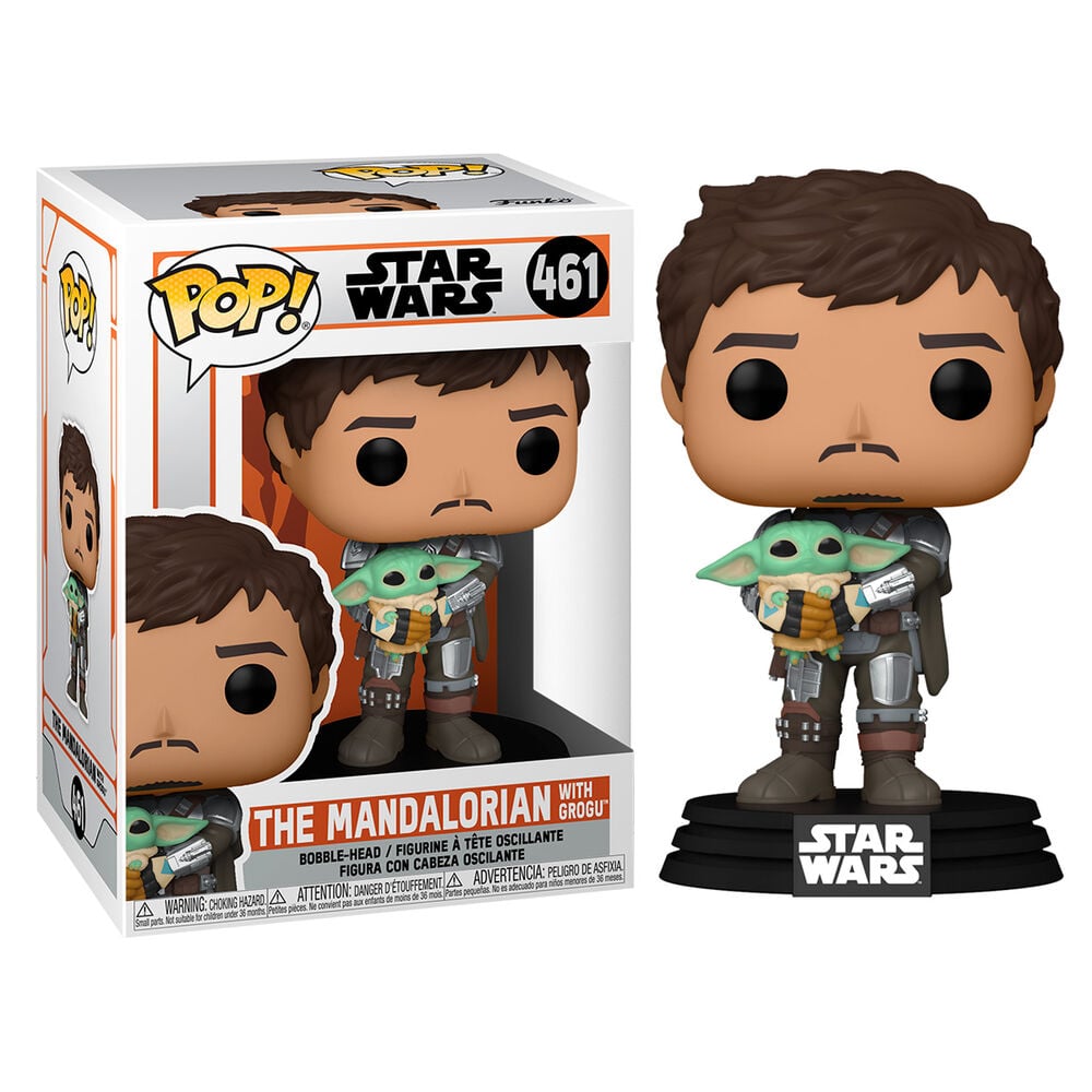 Figura POP Star Wars Mandalorian Mando Holding Child FUNKO