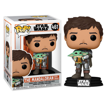 Figura POP Star Wars Mandalorian Mando Holding Child FUNKO