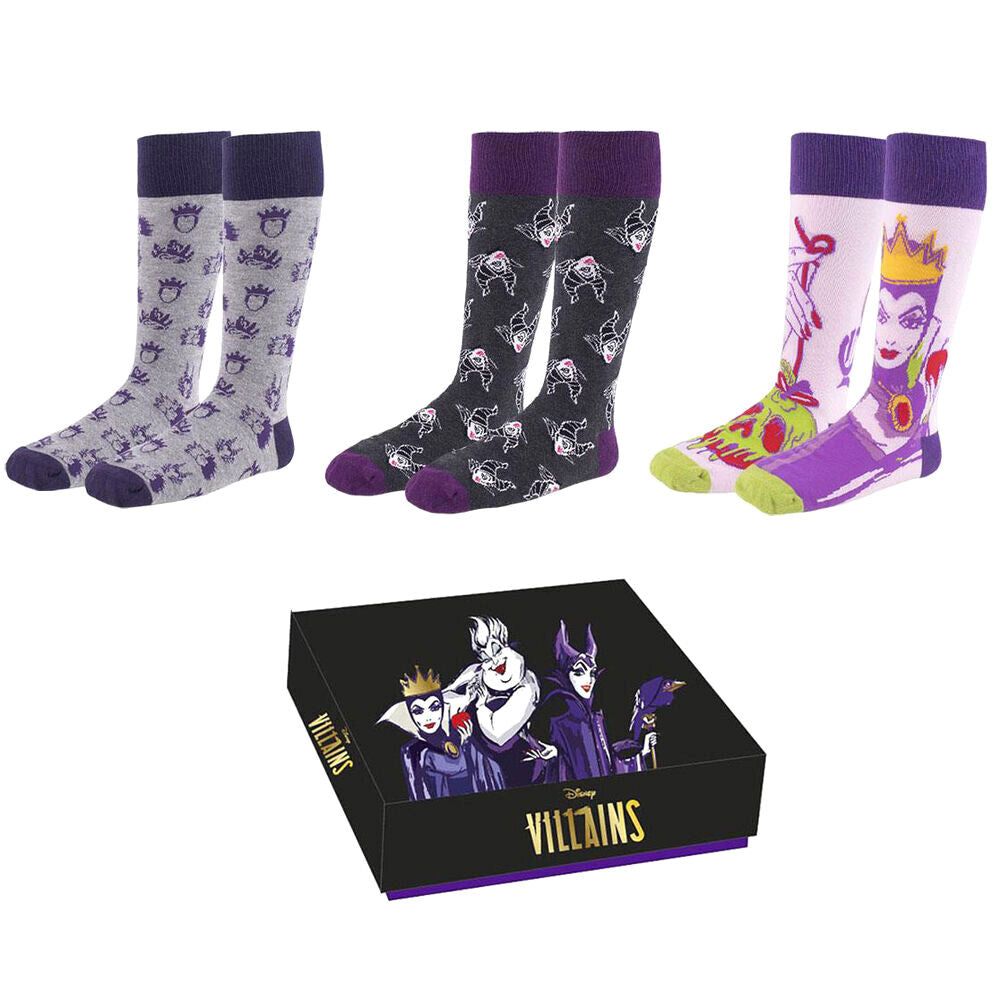 Set 3 calcetines Villanas Disney CERDÁ