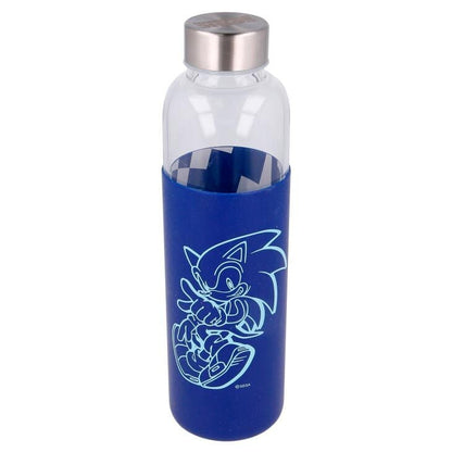 Botella cristal Sonic The Hedgehog funda silicona 585ml STOR