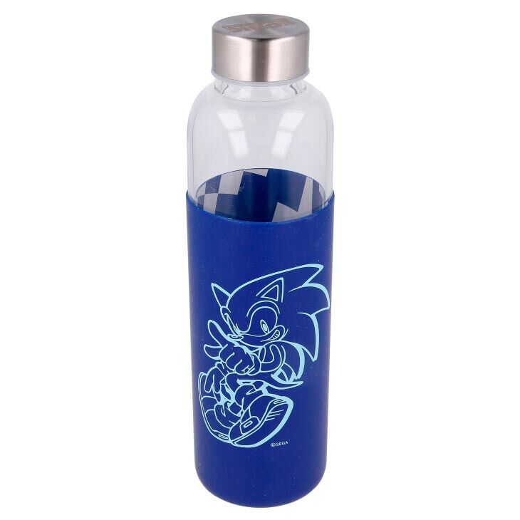 Botella cristal Sonic The Hedgehog funda silicona 585ml STOR