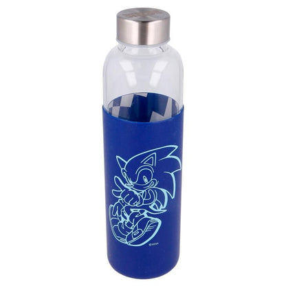 Botella cristal Sonic The Hedgehog funda silicona 585ml STOR