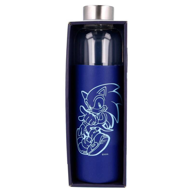 Botella cristal Sonic The Hedgehog funda silicona 585ml STOR