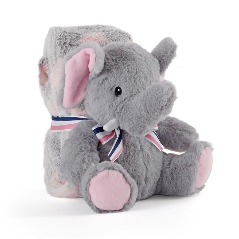Peluche + Manta suave Elefante Allie 22cm PERLETTI