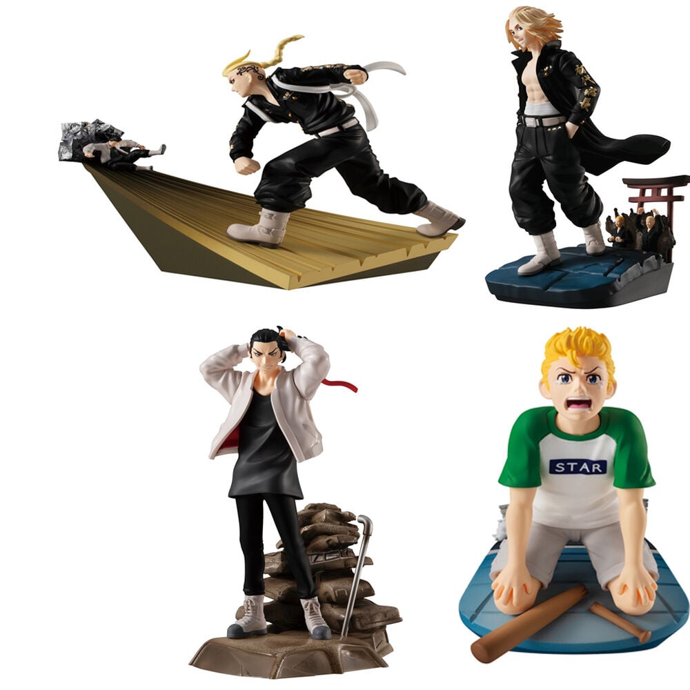 Expositor 4 figuras Petitrama Tokyo Revengers Series Toman Heroic Scenes 8cm MEGAHOUSE