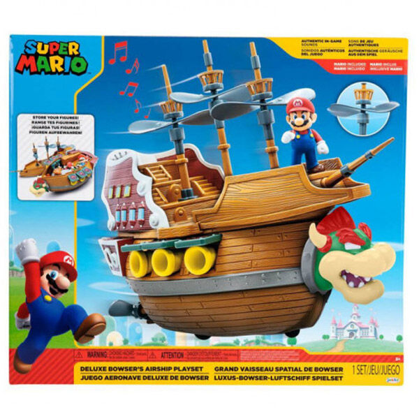 Playset Deluxe Aeronave Bowser Super Mario Nintendo JAKKS PACIFIC