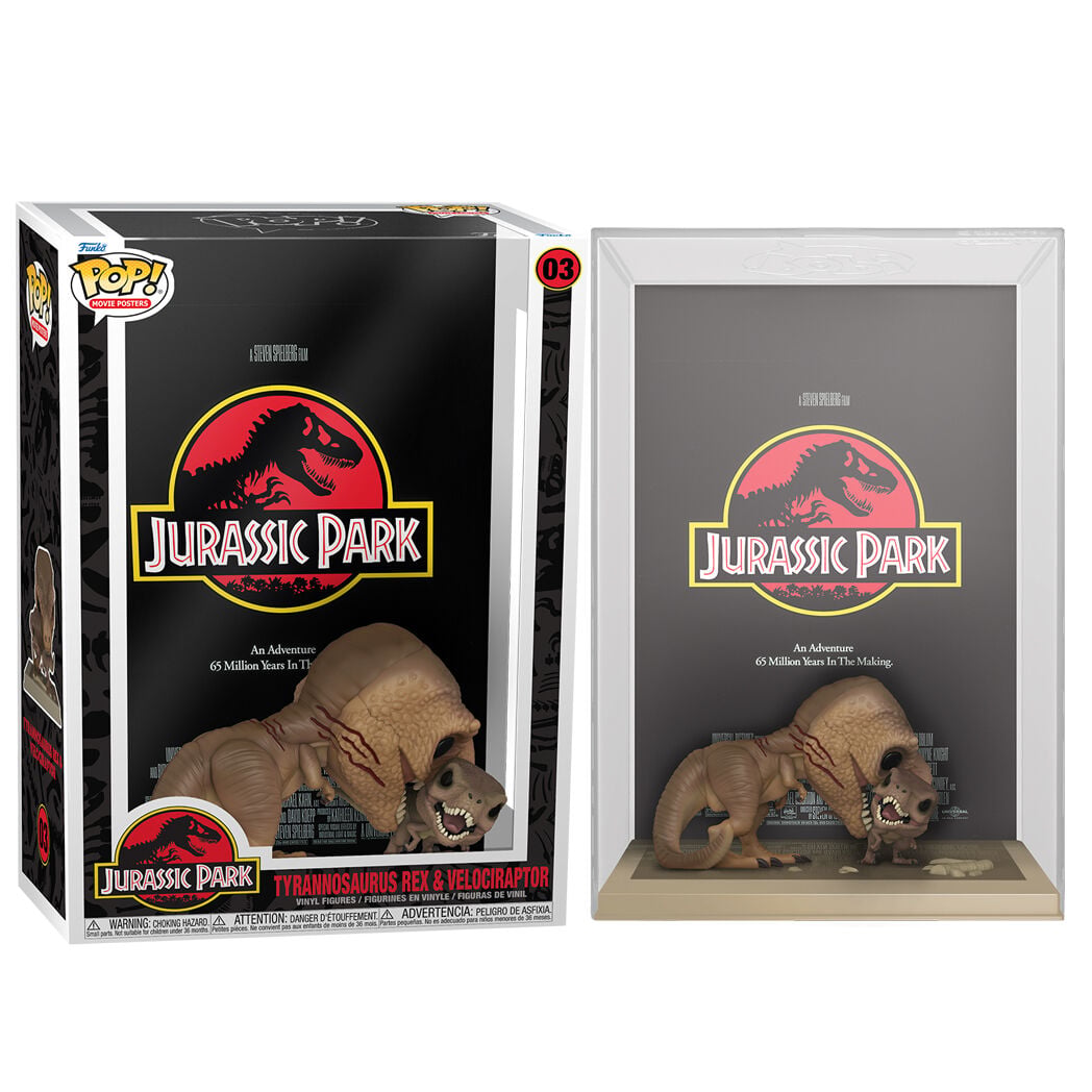 Figura POP Movie Poster Jurassic Park Tyrannosaurus Rex and Velociraptor FUNKO