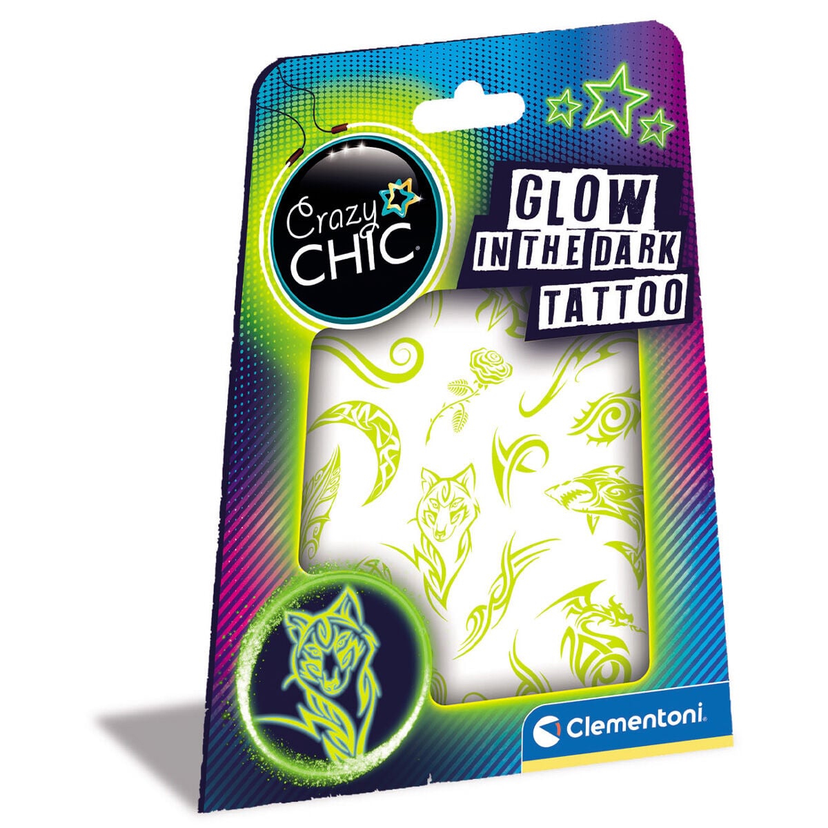 Tatuajes Brillantes en la oscuridad Crazy Chic CLEMENTONI