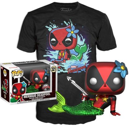 Set figura POP & Tee Marvel Deadpool Mermaid Exclusive FUNKO