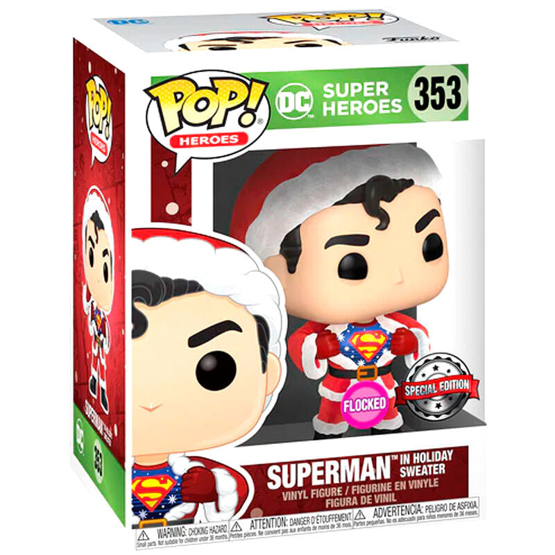 Set figura POP & Tee DC Comics Superman Exclusive Flocked FUNKO