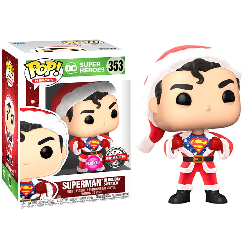 Set figura POP & Tee DC Comics Superman Exclusive Flocked FUNKO