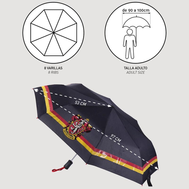 Paraguas automatico plegable Griffindor Harry Potter 53cm CERDÁ