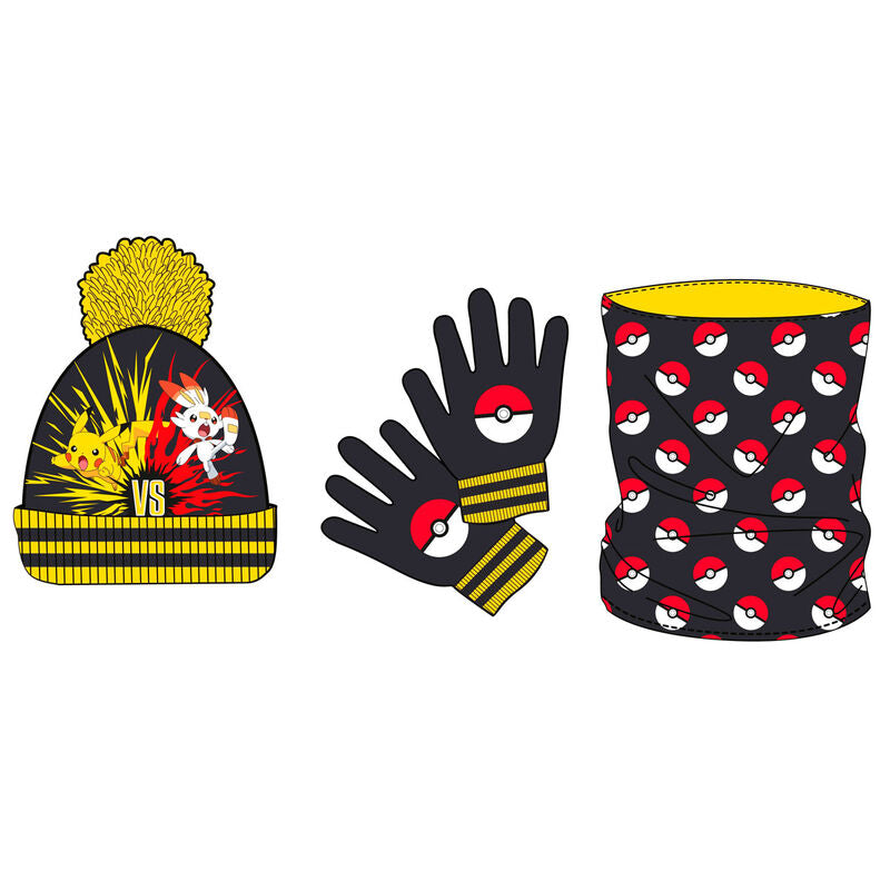 Set gorro braga cuello y guantes Pokemon NINTENDO