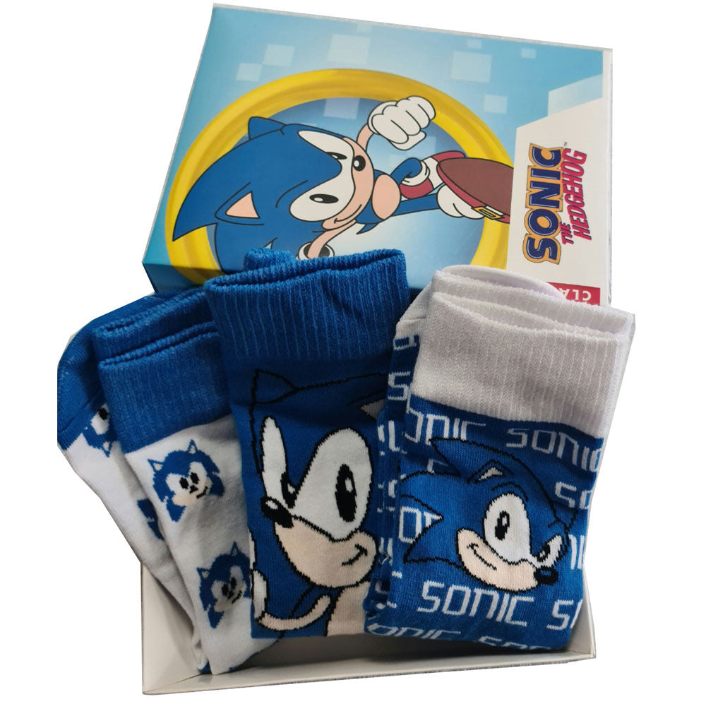 Set 3 calcetines Sonic The Hedgehog adulto surtido SEGA