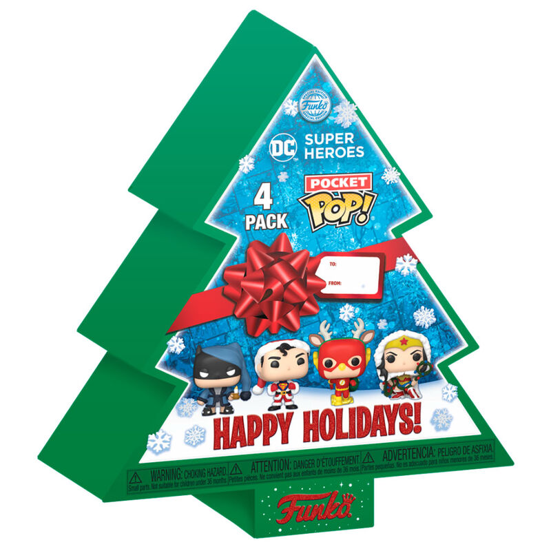 Arbol con 4 figuras Pocket POP DC Comics Happy Holidays FUNKO
