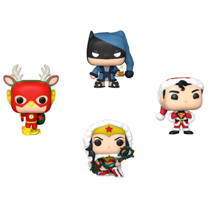 Arbol con 4 figuras Pocket POP DC Comics Happy Holidays FUNKO