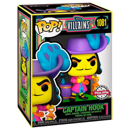 Figura POP Disney Villains Hook Black Light Exclusive FUNKO
